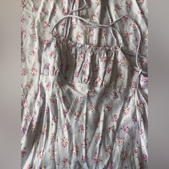 ZARA FLORAL PRINT SATIN EFFECT DRESS - Picture 9 of 9